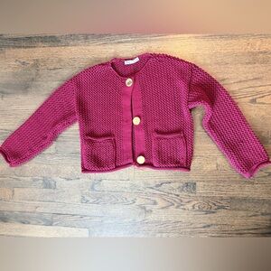Zara Women's Knit Cardigan Sweater - Burgundy
